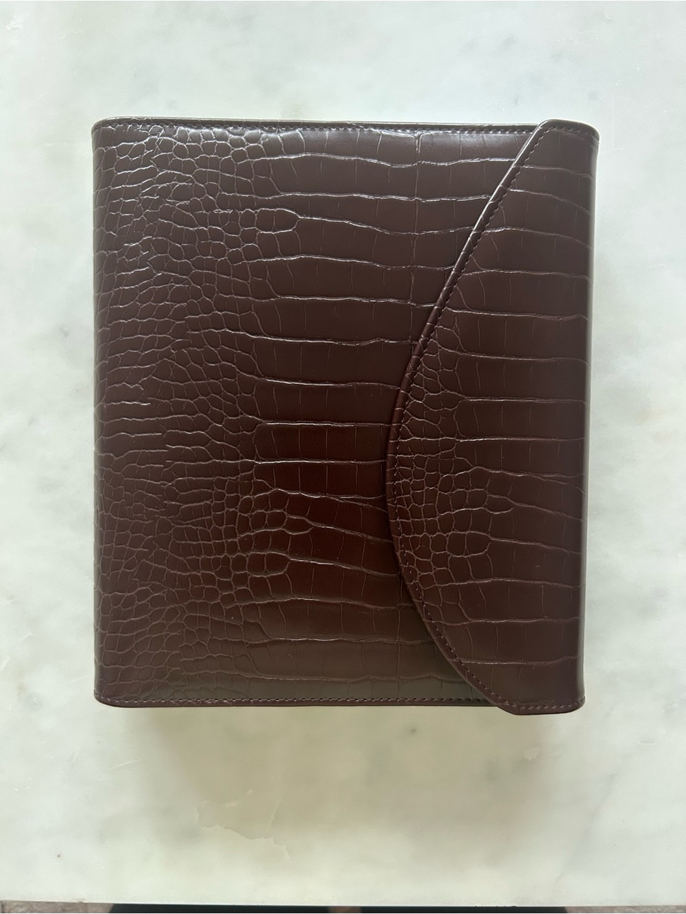 STIL Classics - Leather Croc-Embossed Organizer Folio - Brown